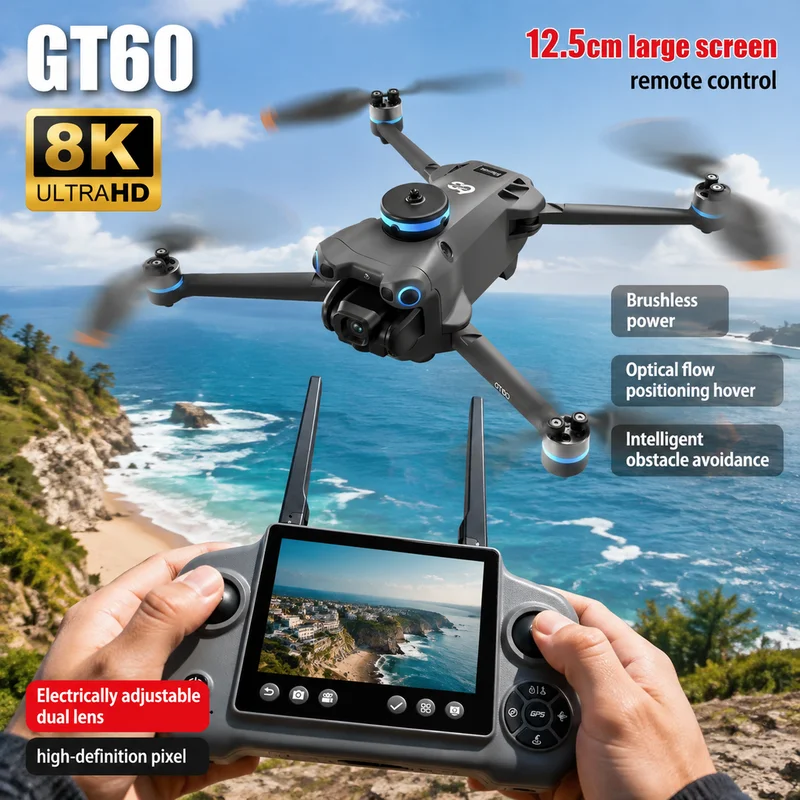 NEW GT60 미니 드론 듀얼 카메라 8K 항공기 장 - Drone Kit Long Range 리뷰 및 가격